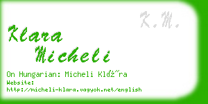 klara micheli business card